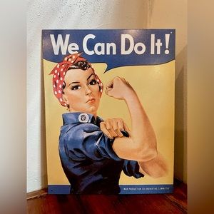Rosie the Riveter "We Can Do It" Metal Sign Vintage Recreation NWT